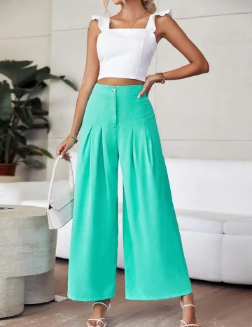 Pantaloni SHEIN, turcoaz Verde