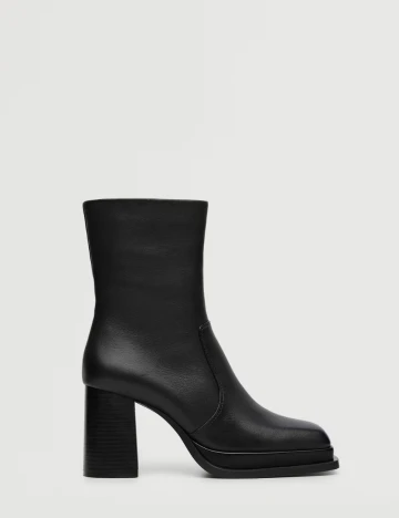 Botine Mango, negru Negru