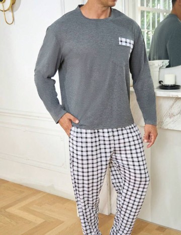 Pijama SHEIN Plus Size Men, gri