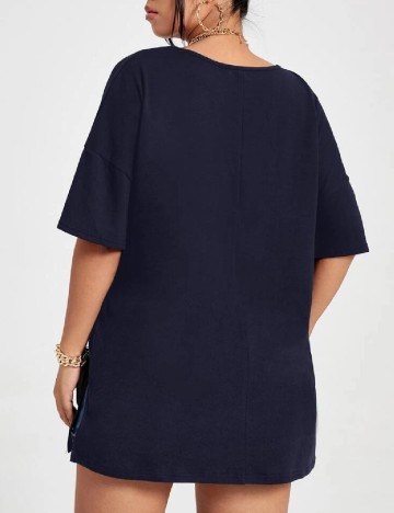 Tricou Oversize SHEIN CURVE, bleumarin