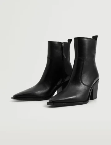 Botine Mango, negru Negru