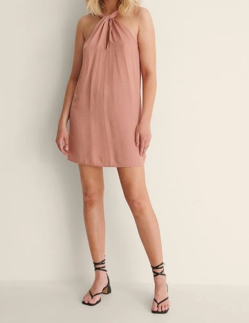 Rochie scurta NA-KD, roz pudra, 38