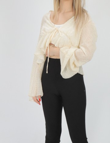 Top Double Crazy, crem, M