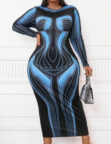 Rochie lunga SHEIN CURVE, negru