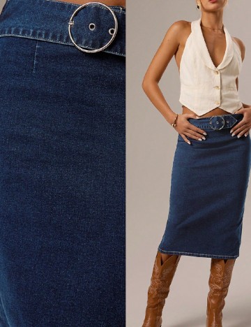 Fusta SHEIN, albastru inchis