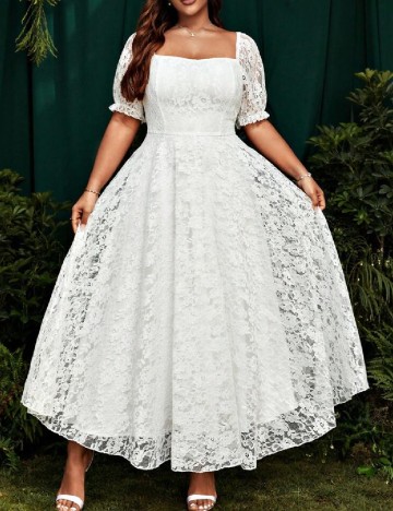 Rochie lunga SHEIN CURVE, alb