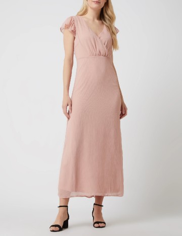 Rochie medie Vila, roz pudra, 36