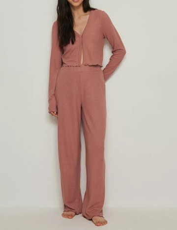 Pantaloni NA-KD, roz pudra