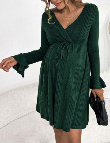Rochie scurta SHEIN Maternity, verde