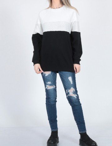 Bluza Oversize American Eagle, alb/negru
