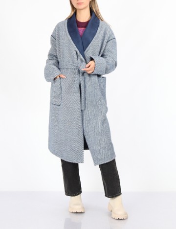 Palton reversibil No-l-ita, alb/albastru