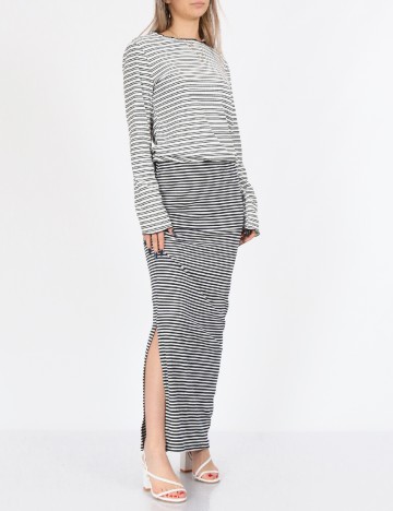 Fusta Vero Moda, alb/albastru