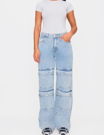 Blugi PrettyLittleThing, albastru