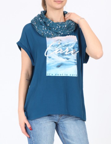 Esarfa circulara s.Oliver, albastru