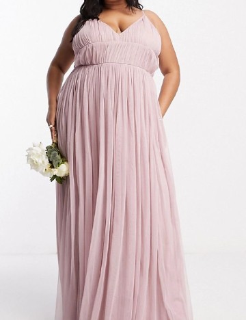 Rochie lunga Beauut Plus Size, roz