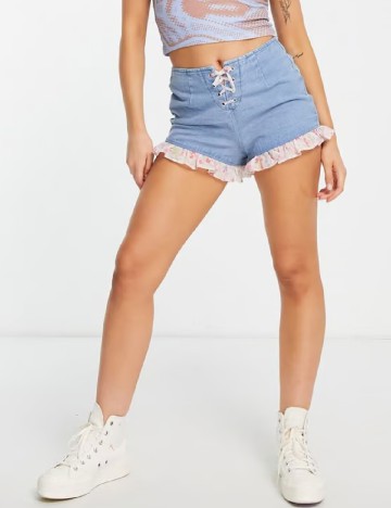 Pantaloni scurti Miss Selfridge, albastru