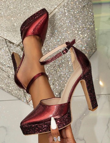 Pantofi SHEIN, visiniu