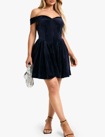 Rochie scurta Boohoo, bleumarin inchis