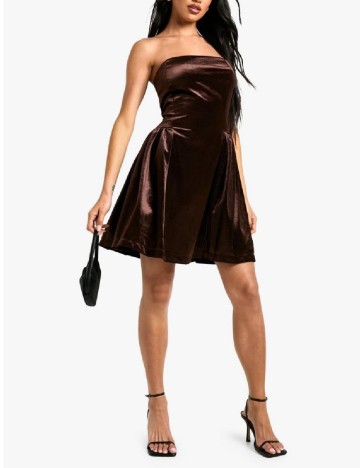 Rochie scurta Boohoo, maro