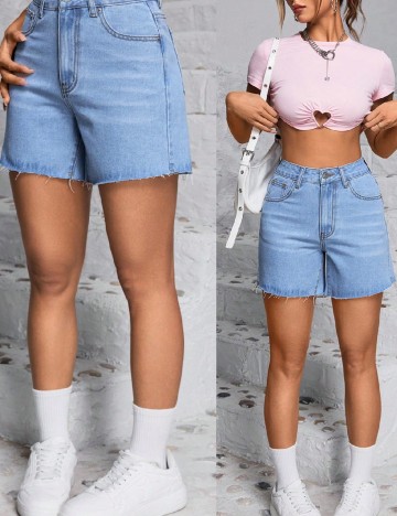 Pantaloni scurti SHEIN, albastru