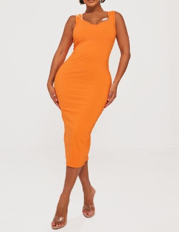 Rochie medie PrettyLittleThing, portocaliu