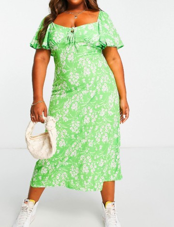 Rochie medie ASOS Curve, verde