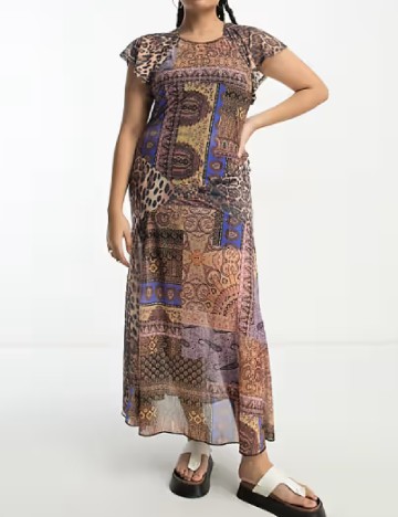 Rochie lunga ASOS Curve, mix culori