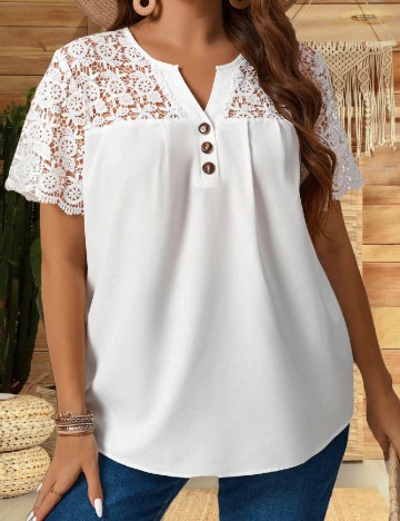 Bluza Emery Rose Curve, alb