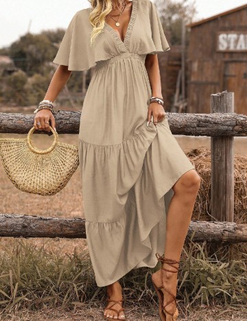 Rochie lunga SHEIN, crem