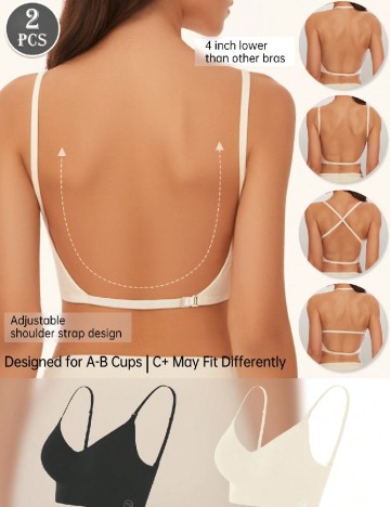 Set sutiene 2 bucati SHEIN, negru/crem