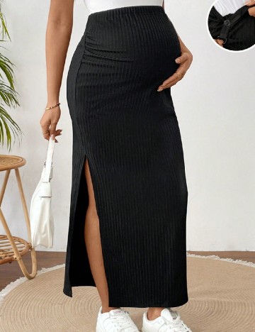 Fusta SHEIN Maternity, negru