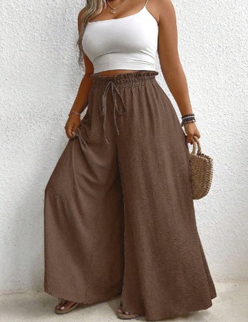 Pantaloni SHEIN CURVE, maro