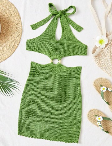 Rochie de plaja SHEIN, verde