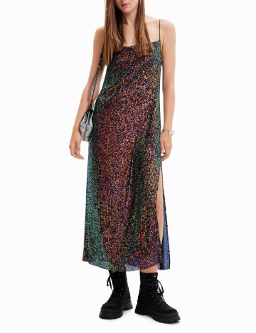 Rochie medie Desigual, mix culori