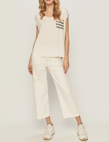 Blugi Desigual, ecru