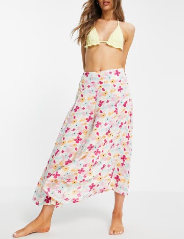 Pantaloni de plaja Vero Moda, floral print