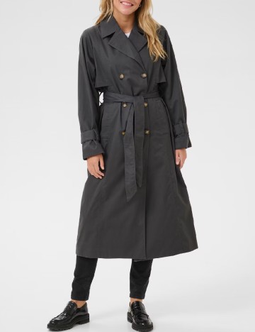 Trench Kaffe, gri inchis