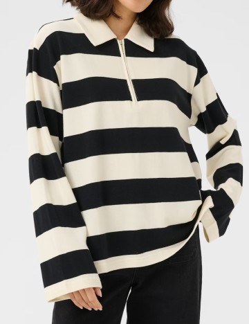 Bluza Kaffe, ecru/negru