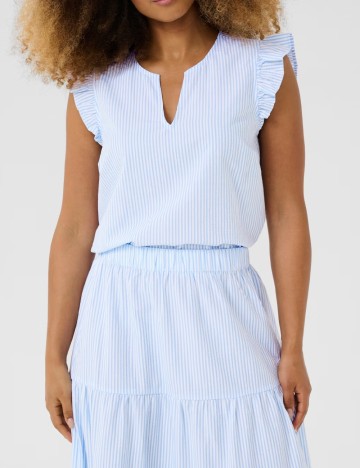 Bluza Cream, albastru/alb