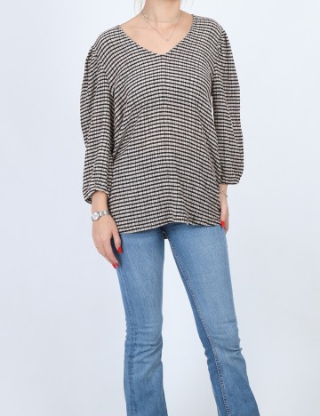 Bluza Fransa, crem/negru, S