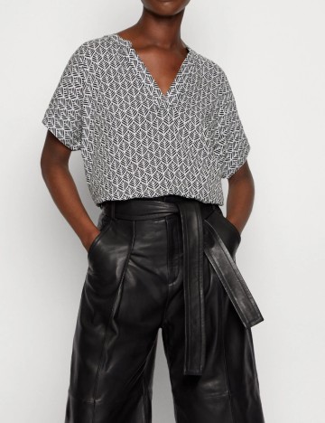 Bluza Kaffe, alb/negru