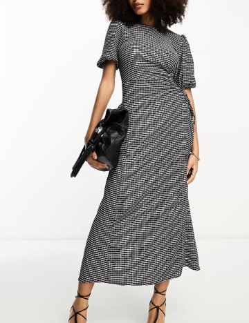 Rochie lunga ASOS, alb/negru