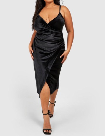 Rochie medie Boohoo Plus Size, negru