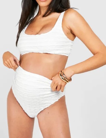 Costum de baie Boohoo maternity, alb