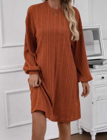 Rochie scurta Emery Rose, caramiziu