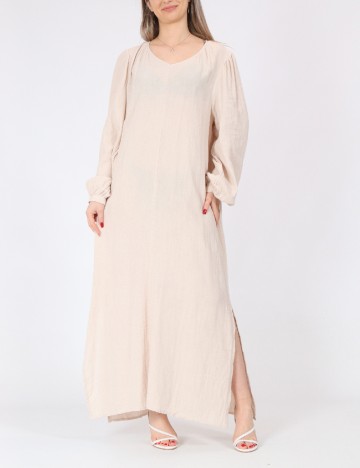 Rochie lunga Pieces, crem