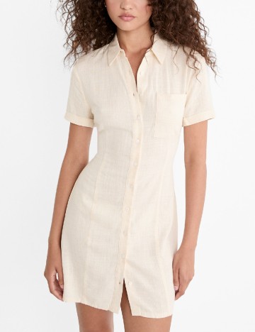 Rochie scurta Stradivarius, crem