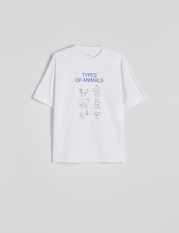 Tricou Oversize Reserved, alb