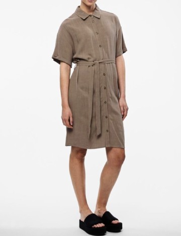 Rochie scurta Pieces, maro