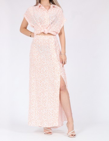 Fusta Pieces, alb/portocaliu